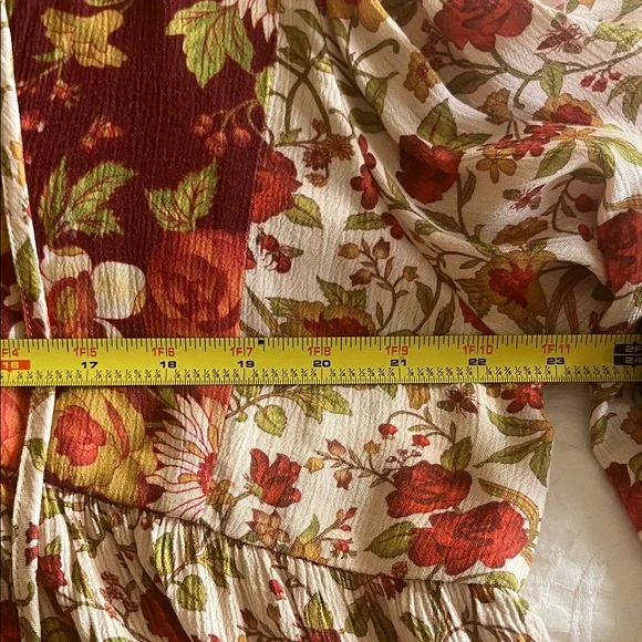 Arnhem Orange Burgundy and Cream Floral Blouse - Picture 3 of 10